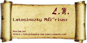 Latosinszky Máriusz névjegykártya